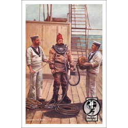 Lámina buzo antiguo 'Dressing the Diver'